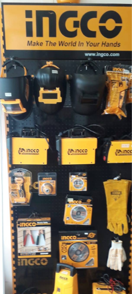 Exhibidor INGCO - accesorios de seguridad