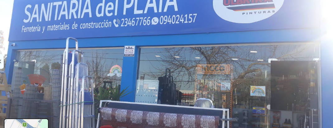 Fachada de Sanitaria del Plata — Ferretería y materiales de construcción